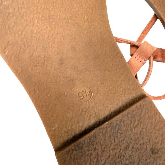 SIZE 9.5 Madewell The Boardwalk Tan Leather Strappy Gladiator Sandals - Picture 2 of 9